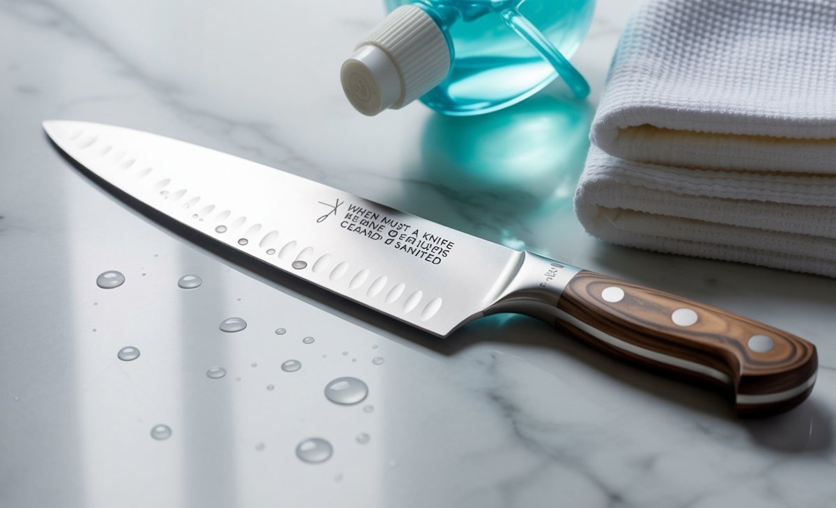 when must a knife be cleaned and sanitized​
